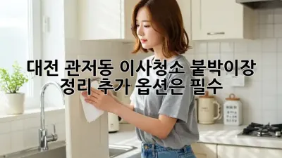 대전 관저동 이사/청소: 붙박이장 정리, 추가 옵션은 필수!